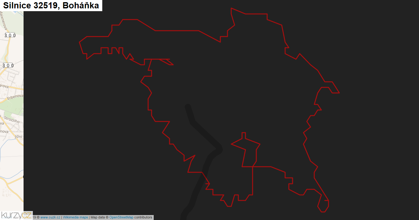 Boháňka, Silnice 32519 - Mapa
