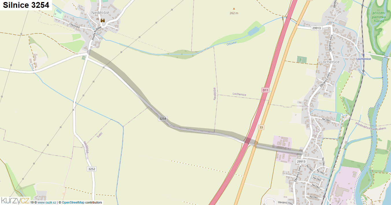 Silnice 3254 - mapa Silnice 3254