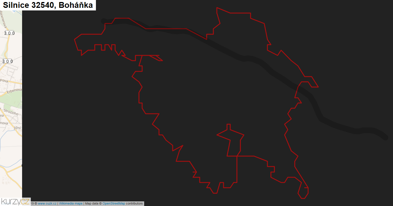 Boháňka, Silnice 32540 - Mapa