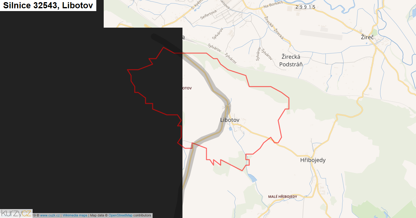 Libotov, Silnice 32543 - Mapa