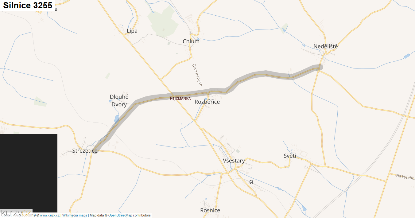 Silnice 3255 - mapa Silnice 3255