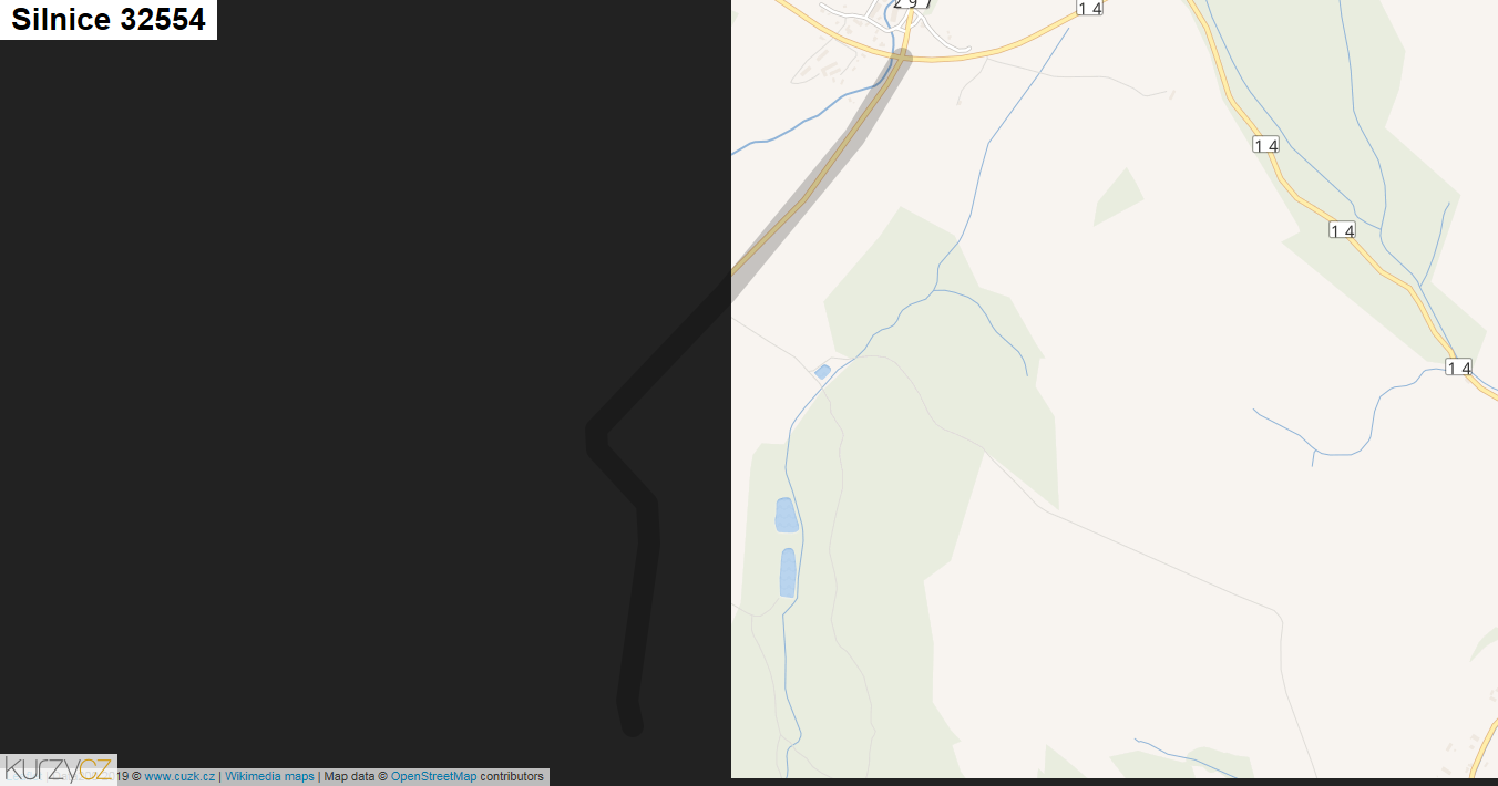 Silnice 32554 - mapa Silnice 32554