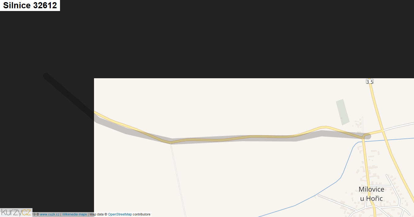 Silnice 32612 - mapa Silnice 32612