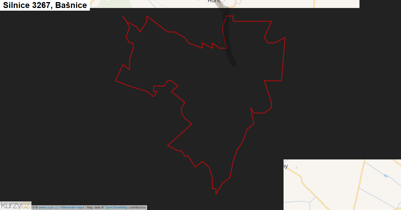 Bašnice, Silnice 3267 - Mapa