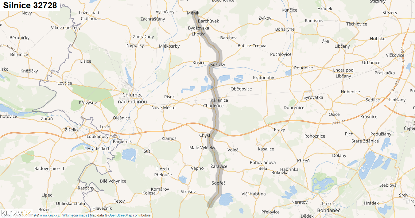Silnice 32728 - mapa Silnice 32728