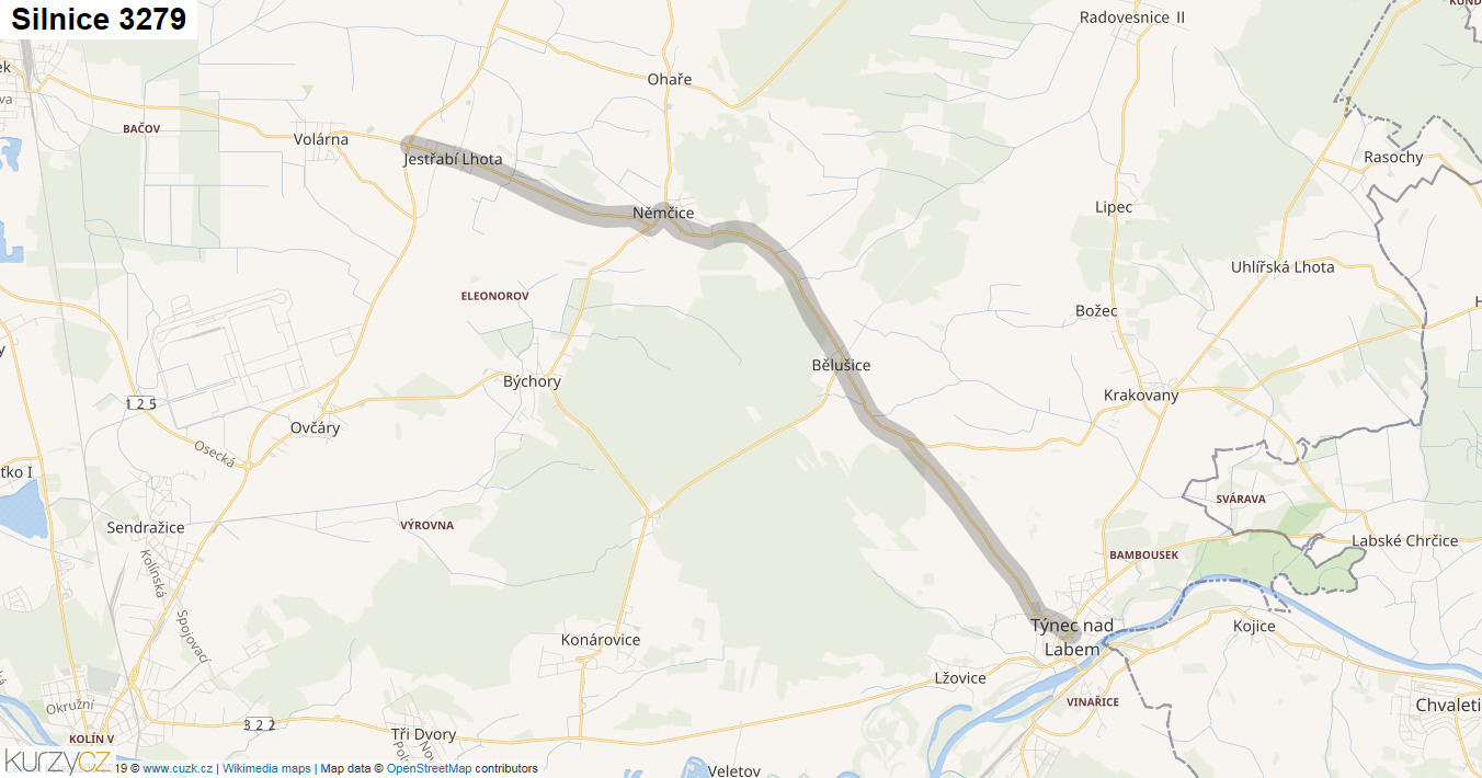 Silnice 3279 - mapa Silnice 3279