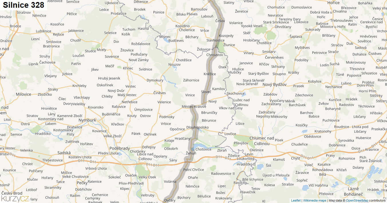 Silnice 328 - mapa Silnice 328