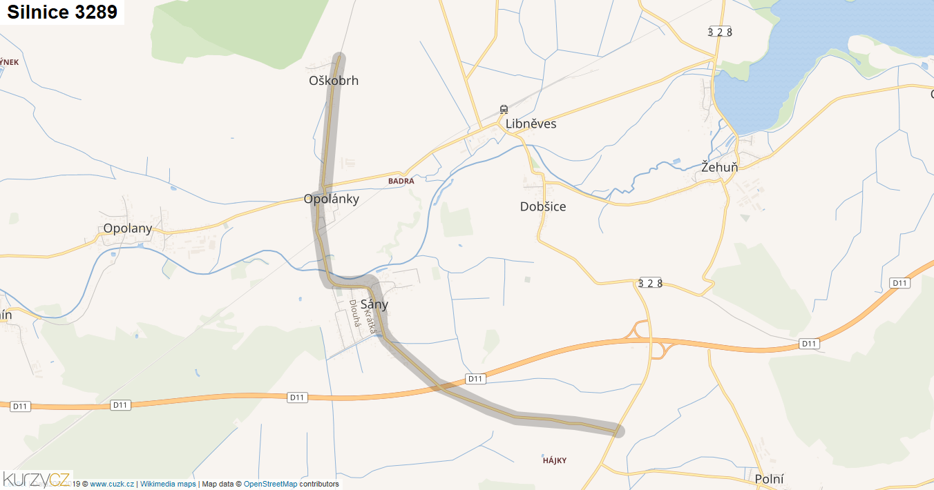 Silnice 3289 - mapa Silnice 3289
