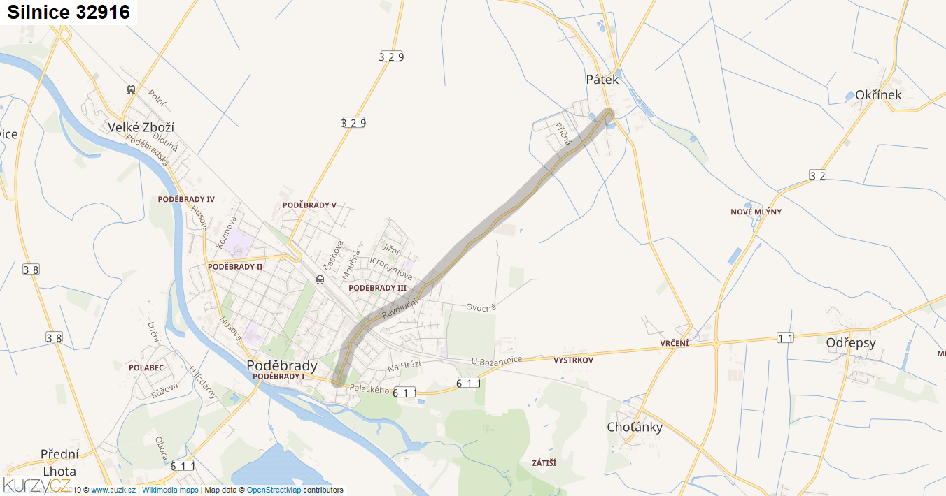 Silnice 32916 - mapa Silnice 32916