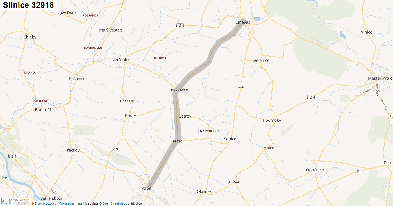 Silnice 32918 - mapa Silnice 32918