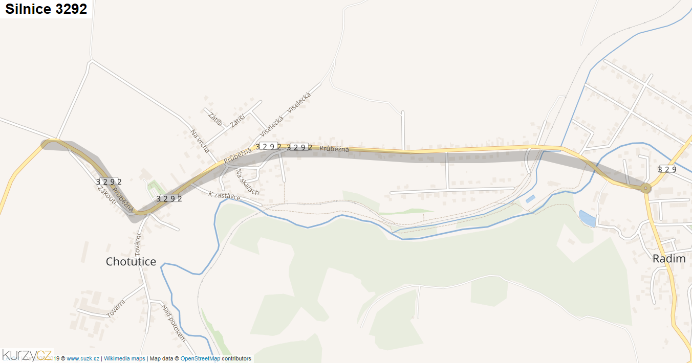 Silnice 3292 - mapa Silnice 3292