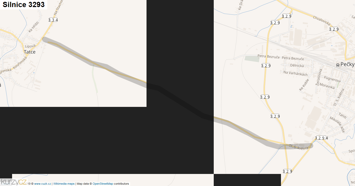 Silnice 3293 - mapa Silnice 3293