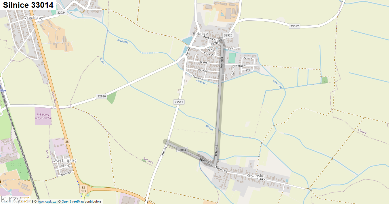 Silnice 33014 - mapa Silnice 33014