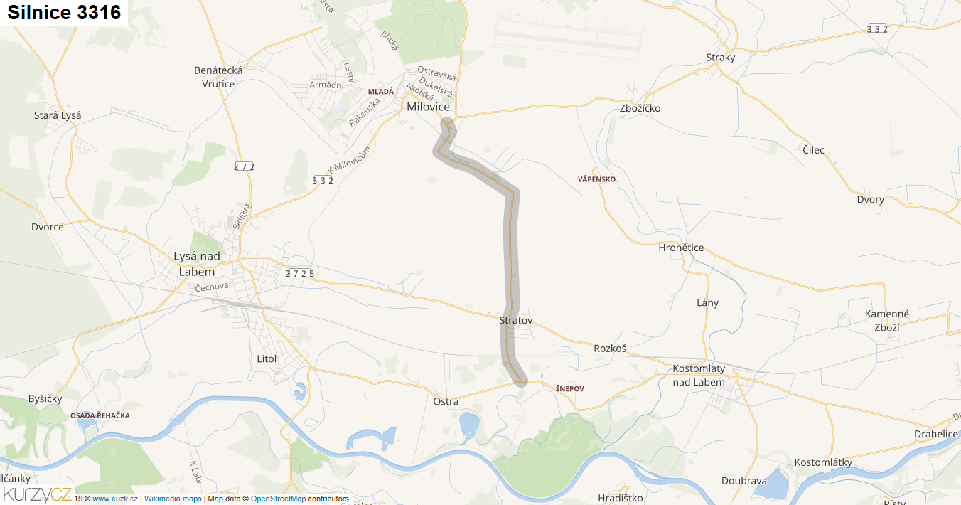 Silnice 3316 - mapa Silnice 3316