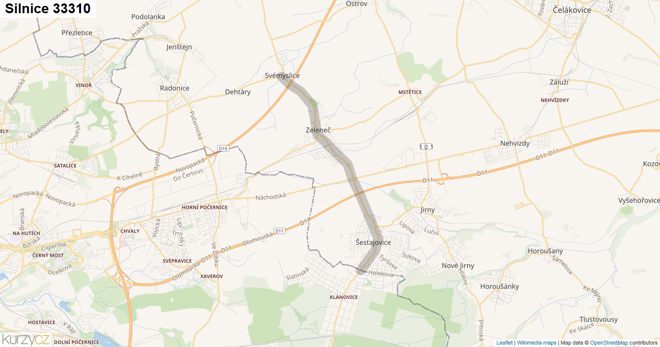 Silnice 33310 - mapa Silnice 33310