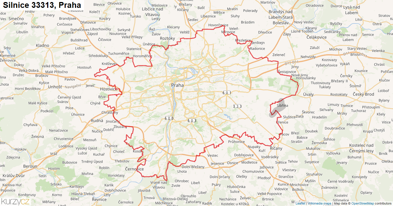 Praha, Silnice 33313 - Mapa