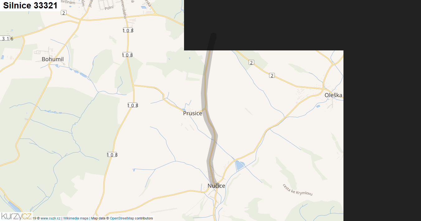 Silnice 33321 - mapa Silnice 33321
