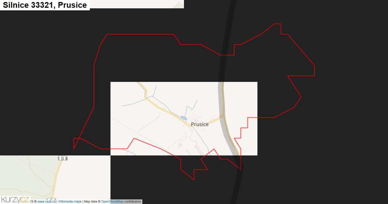Prusice, Silnice 33321 - Mapa