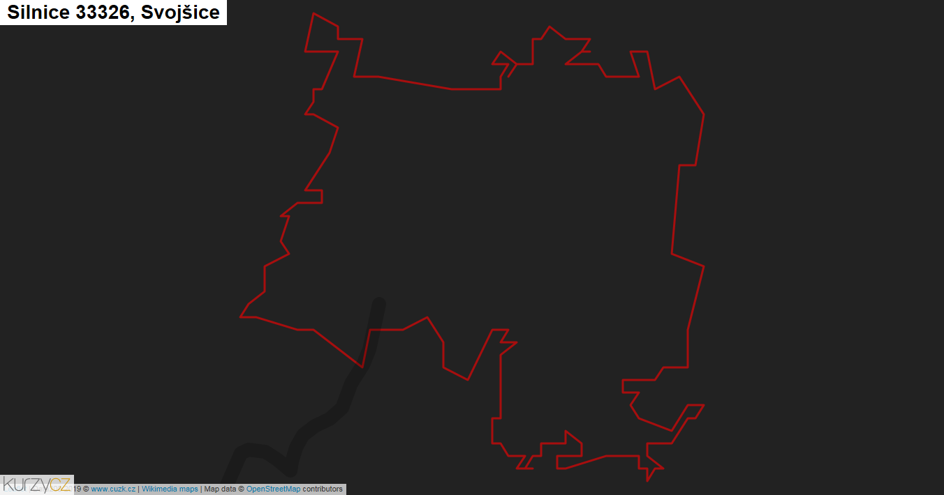 Svojšice, Silnice 33326 - Mapa