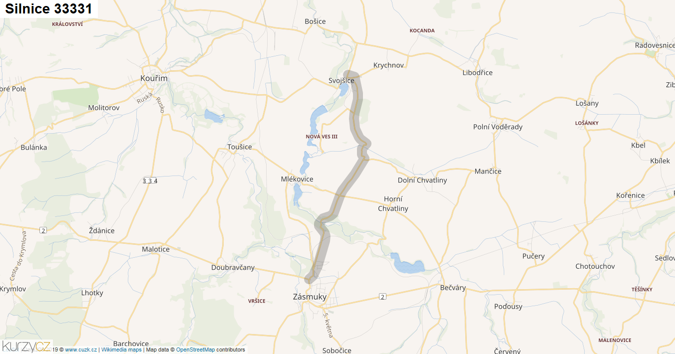 Silnice 33331 - mapa Silnice 33331