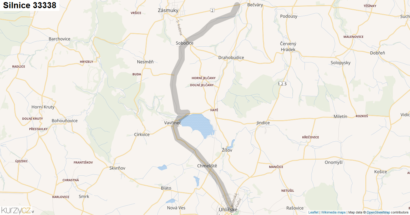 Silnice 33338 - mapa Silnice 33338