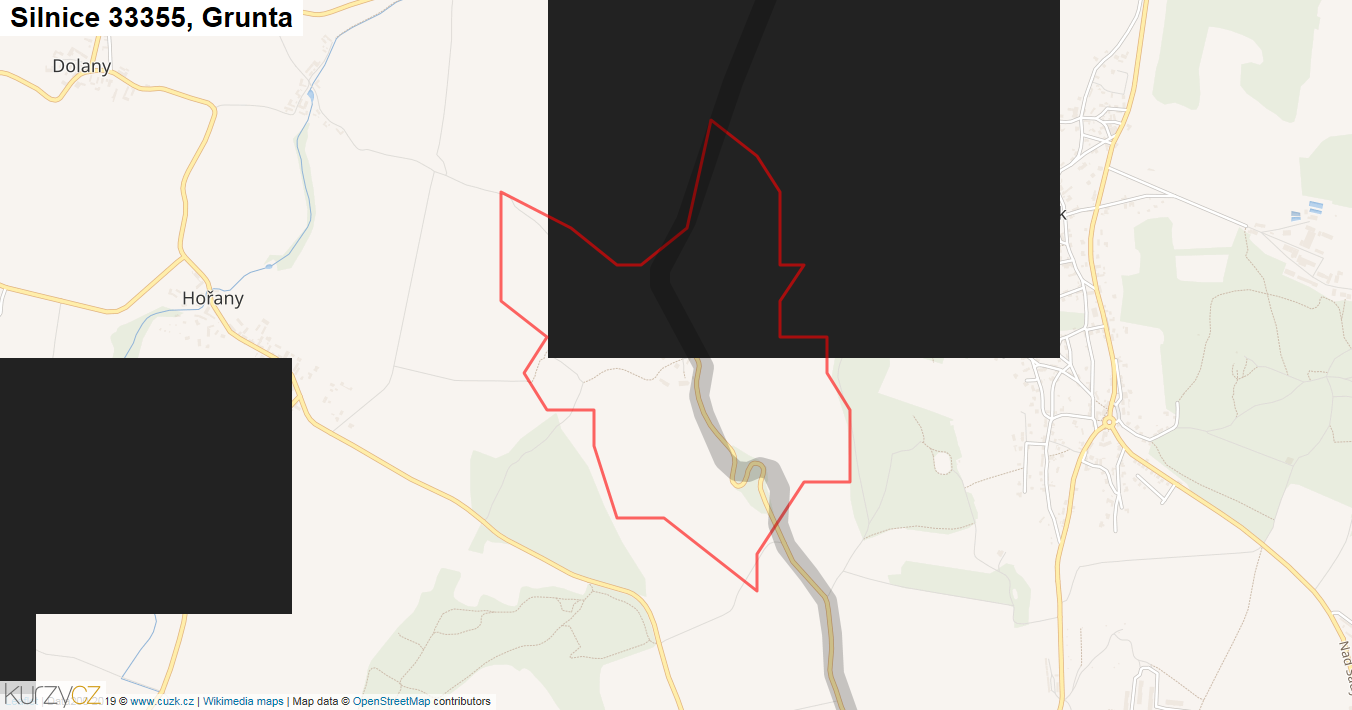 Grunta, Silnice 33355 - Mapa