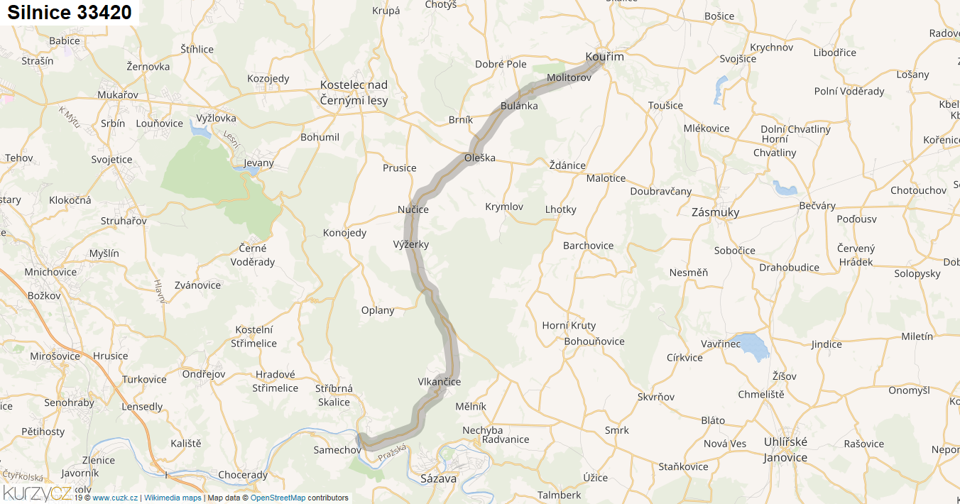 Silnice 33420 - mapa Silnice 33420