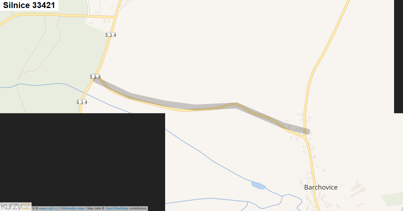 Silnice 33421 - mapa Silnice 33421