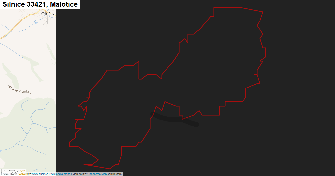 Malotice, Silnice 33421 - Mapa