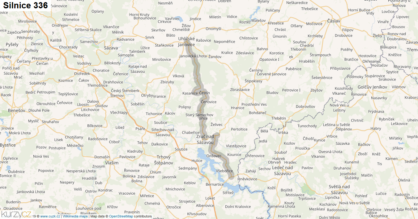 Silnice 336 - mapa Silnice 336