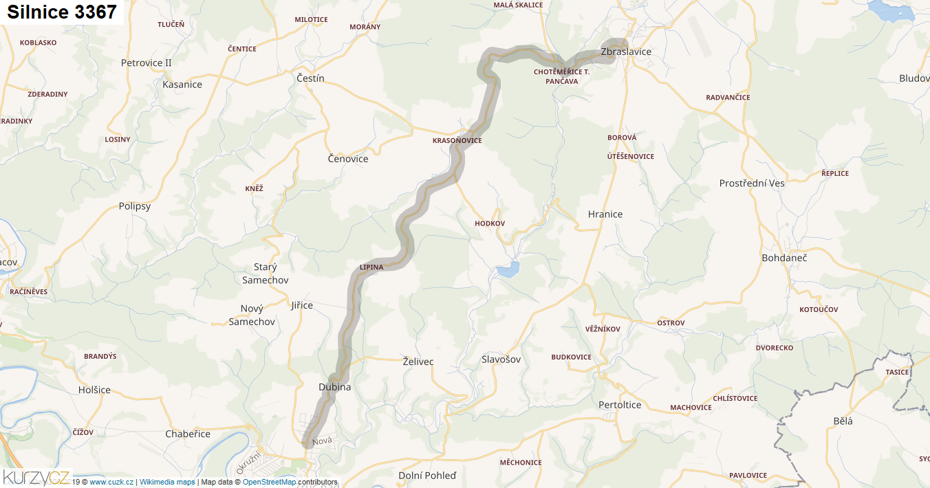 Silnice 3367 - mapa Silnice 3367