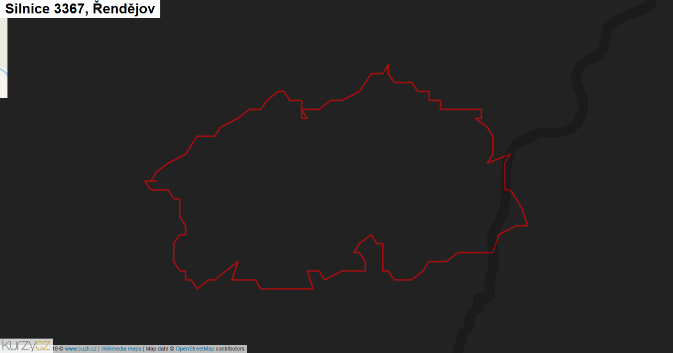 Řendějov, Silnice 3367 - Mapa