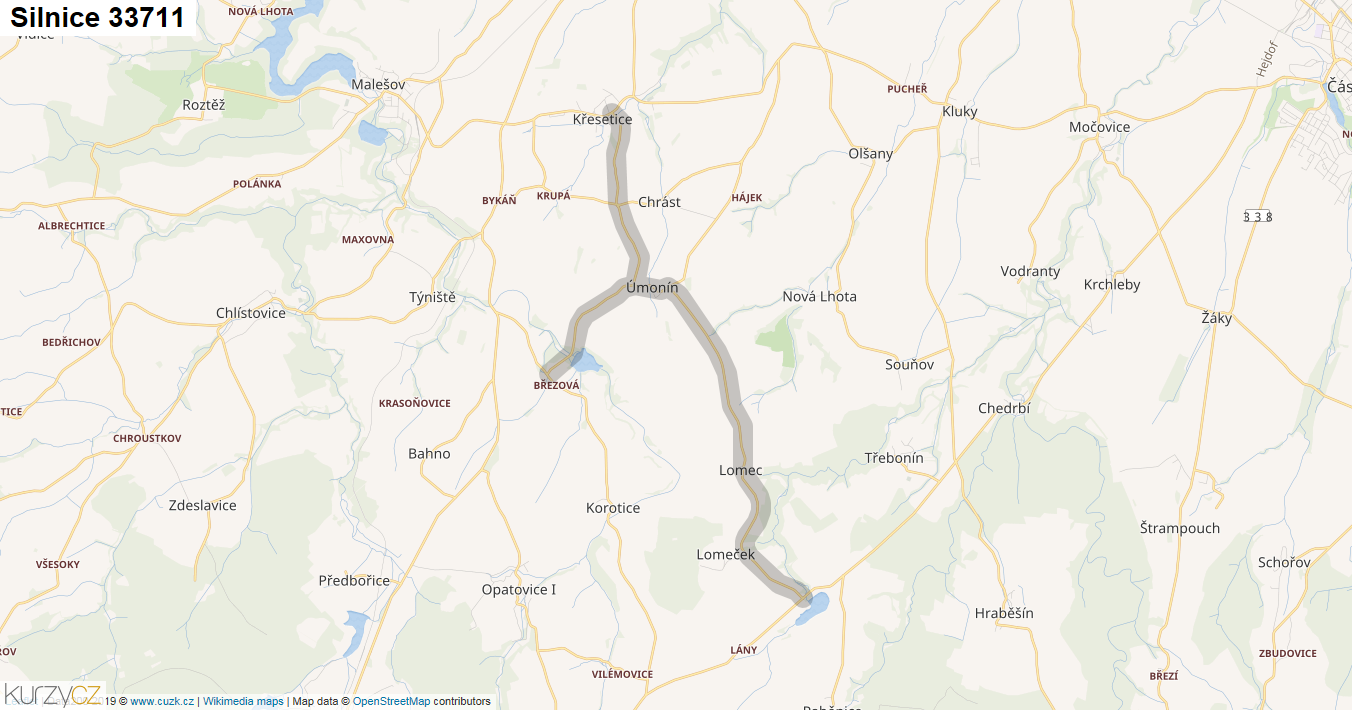 Silnice 33711 - mapa Silnice 33711