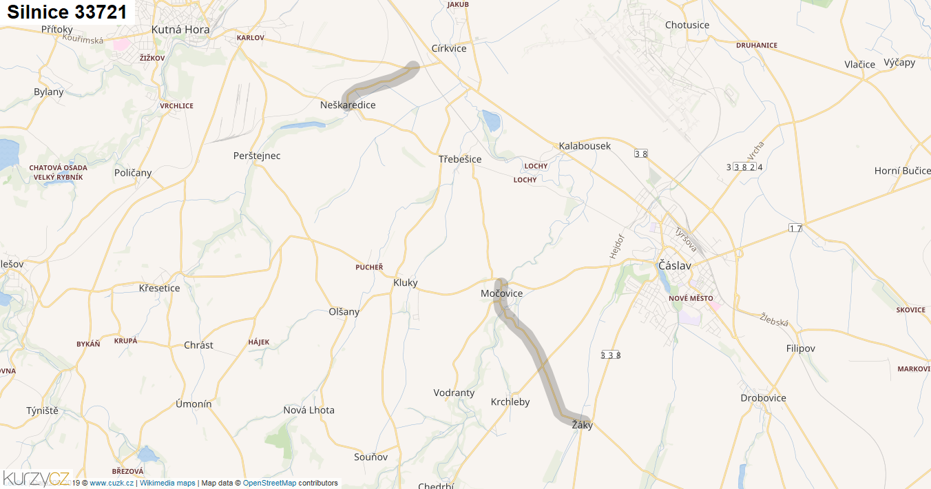 Silnice 33721 - mapa Silnice 33721