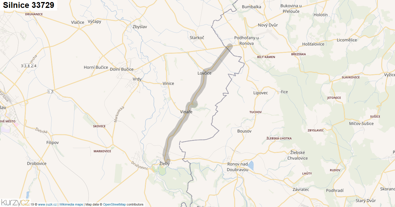Silnice 33729 - mapa Silnice 33729