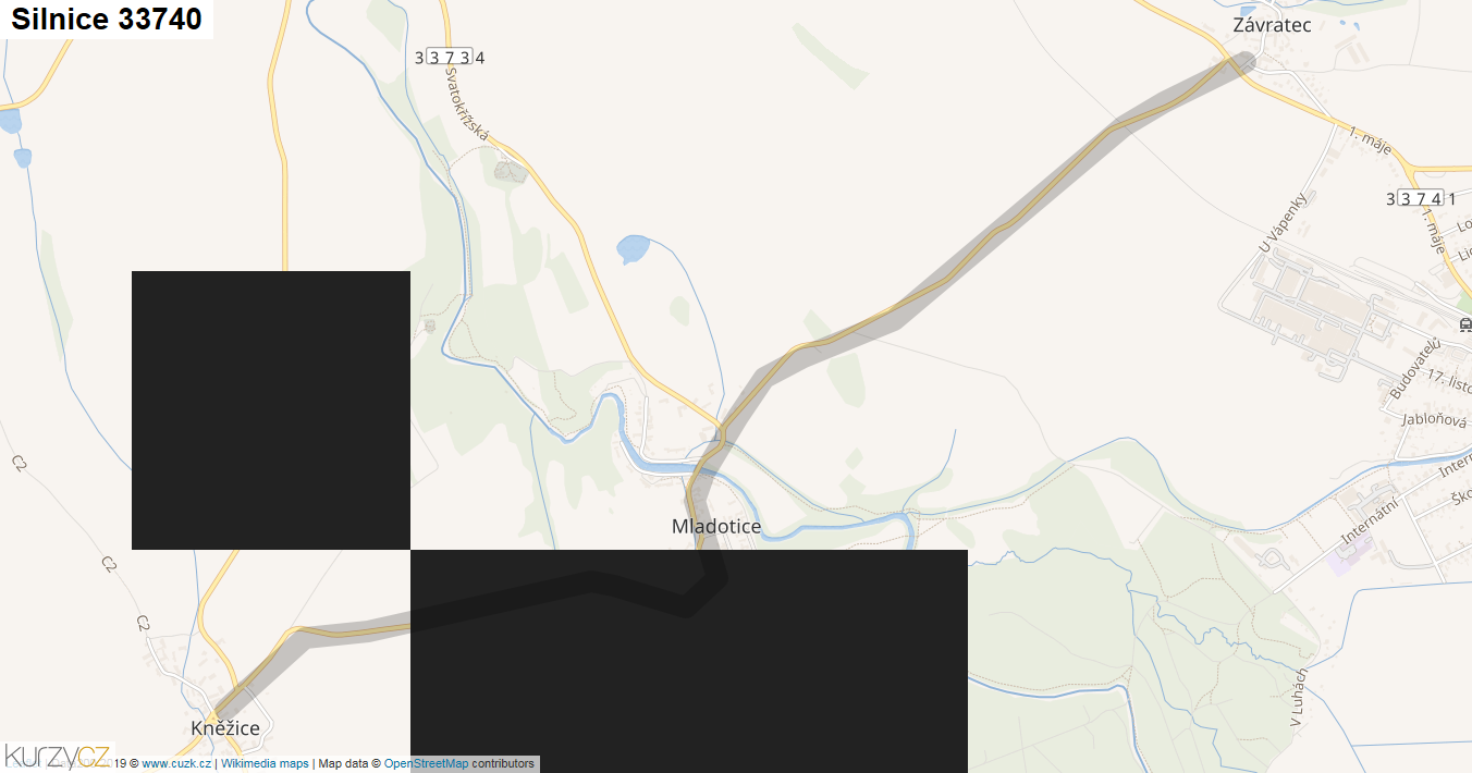 Silnice 33740 - mapa Silnice 33740
