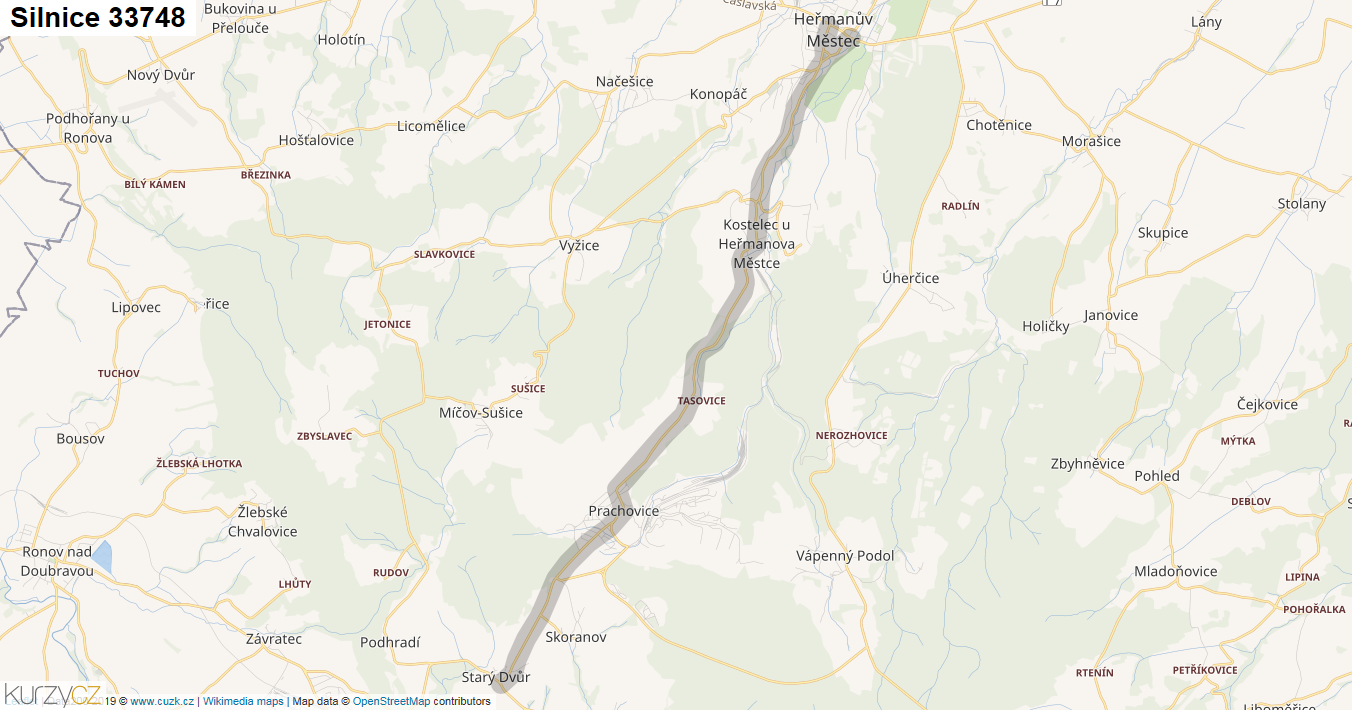 Silnice 33748 - mapa Silnice 33748