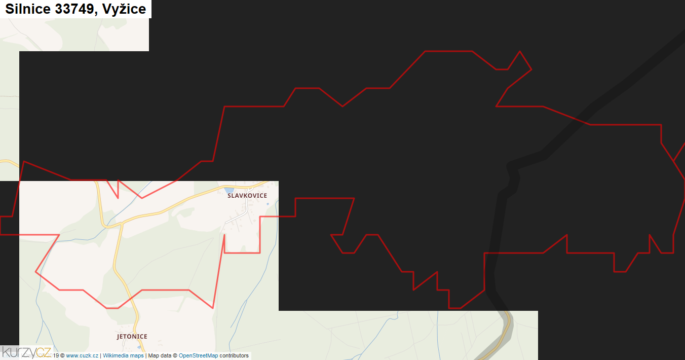 Vyžice, Silnice 33749 - Mapa