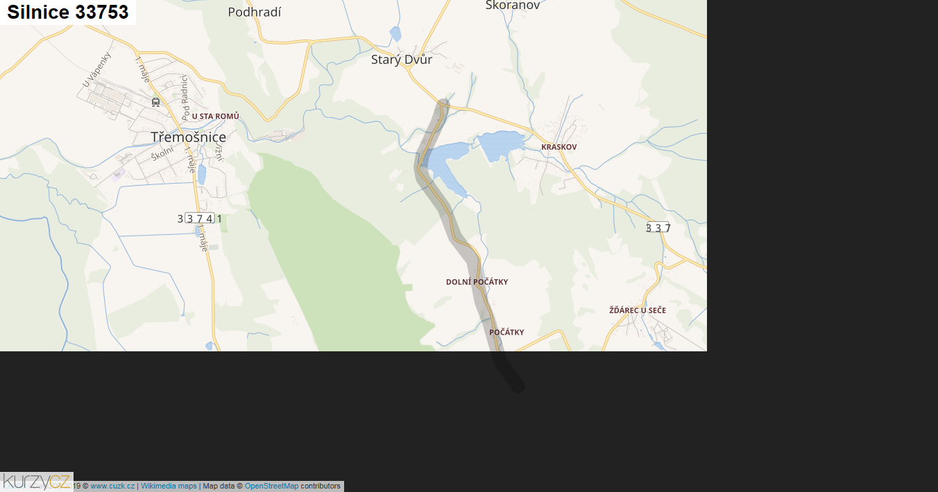 Silnice 33753 - mapa Silnice 33753