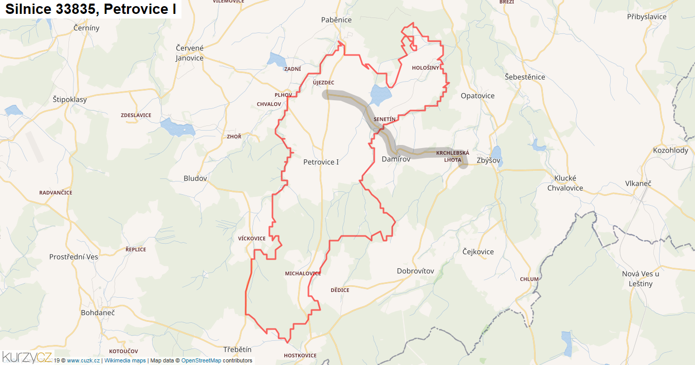 Petrovice I, Silnice 33835 - Mapa