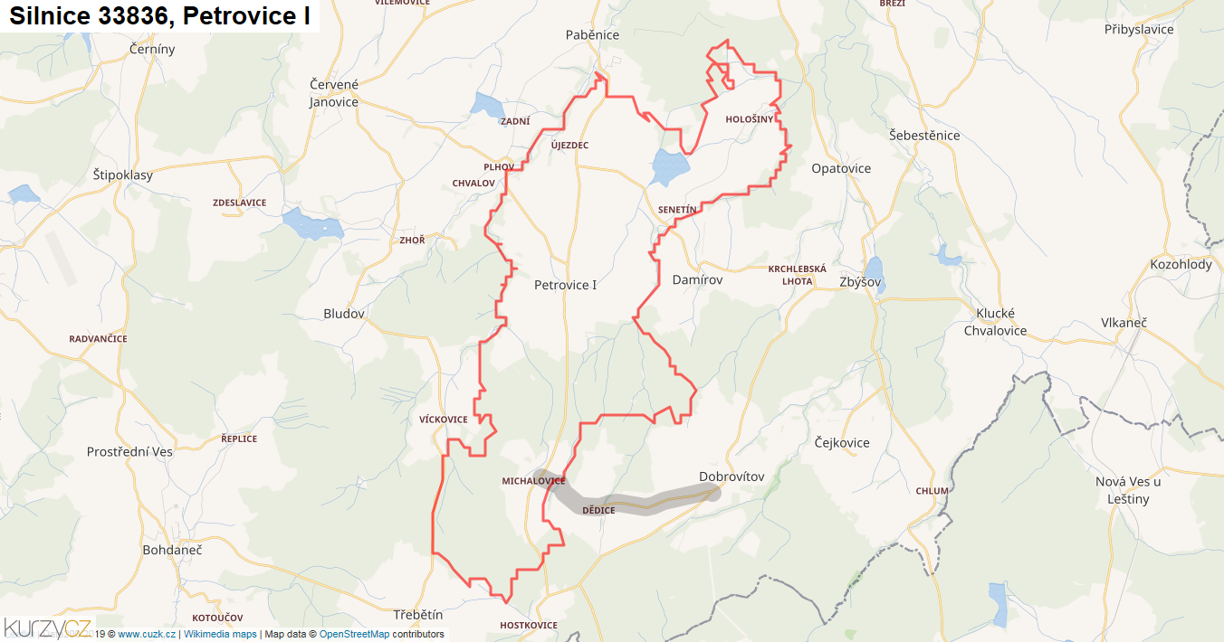 Petrovice I, Silnice 33836 - Mapa