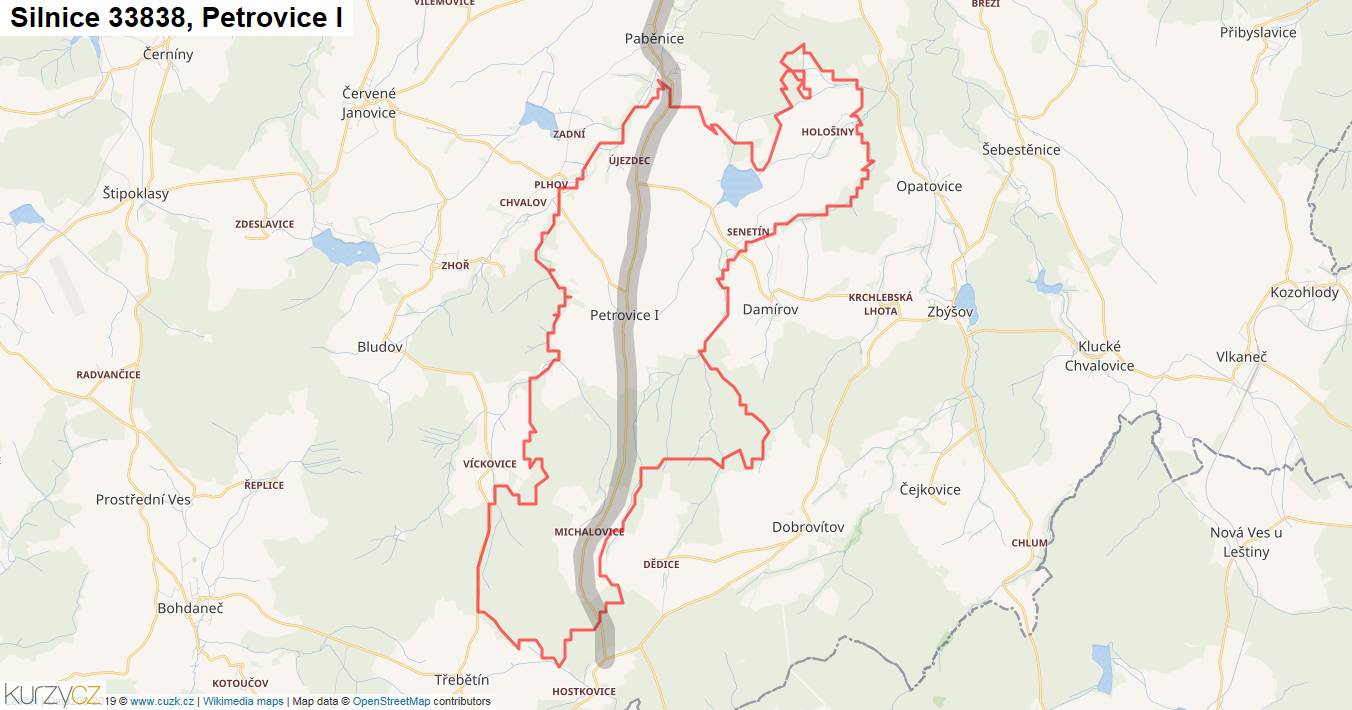 Petrovice I, Silnice 33838 - Mapa