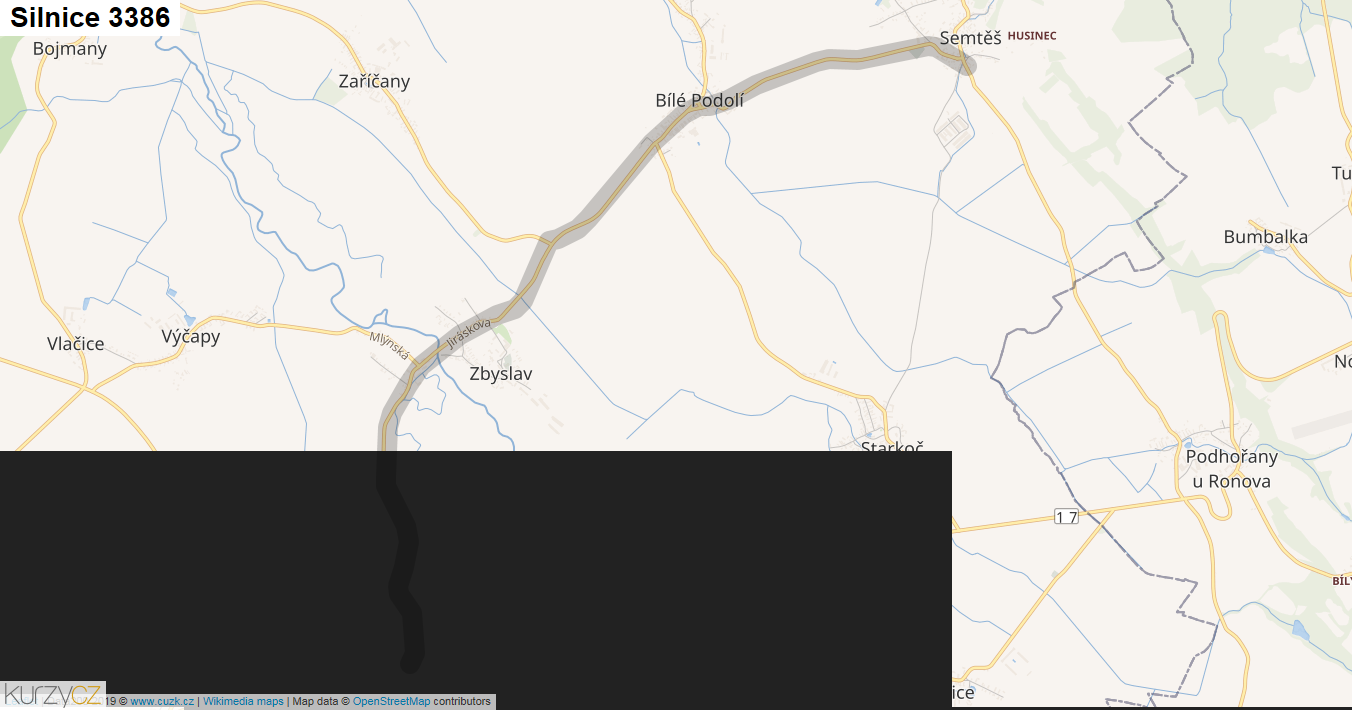Silnice 3386 - mapa Silnice 3386