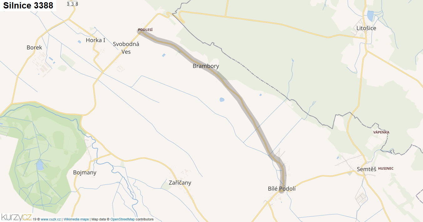 Silnice 3388 - mapa Silnice 3388