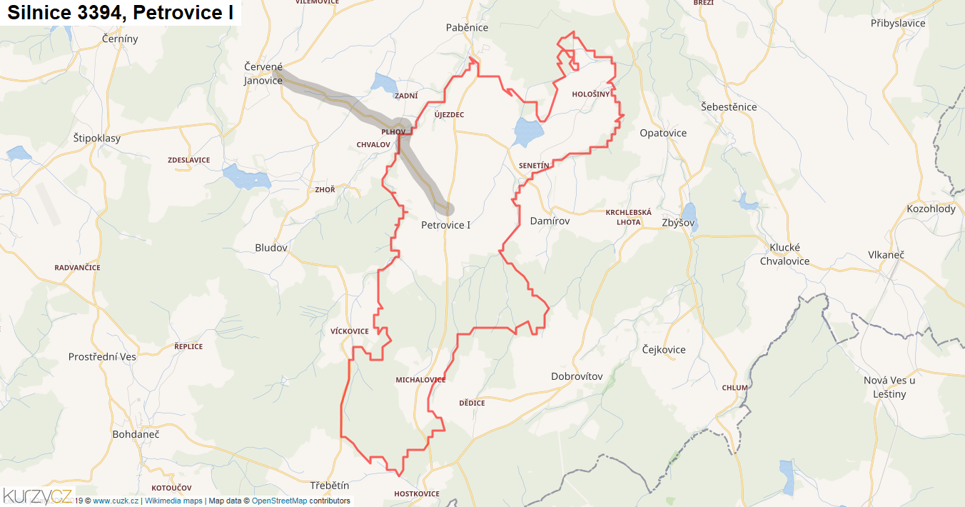 Petrovice I, Silnice 3394 - Mapa