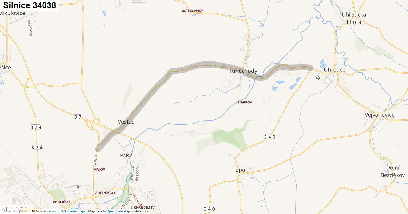 Silnice 34038 - mapa Silnice 34038