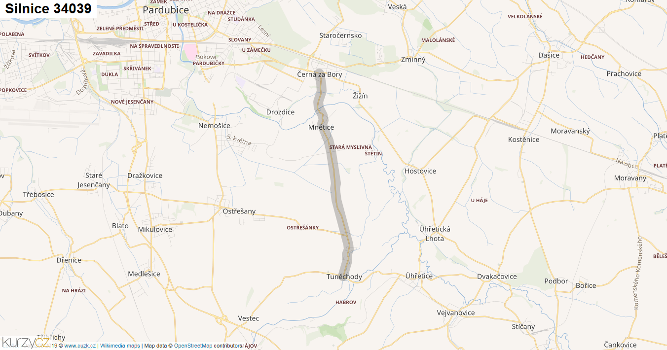 Silnice 34039 - mapa Silnice 34039