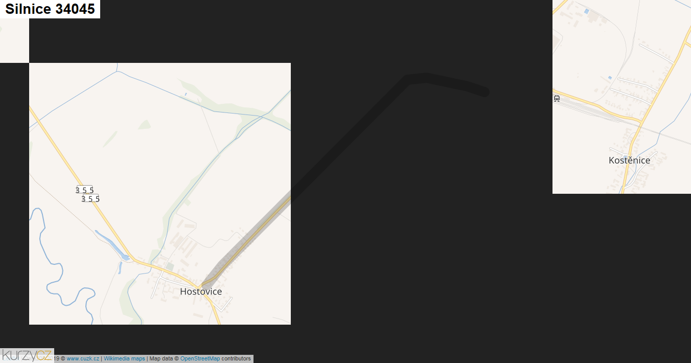 Silnice 34045 - mapa Silnice 34045