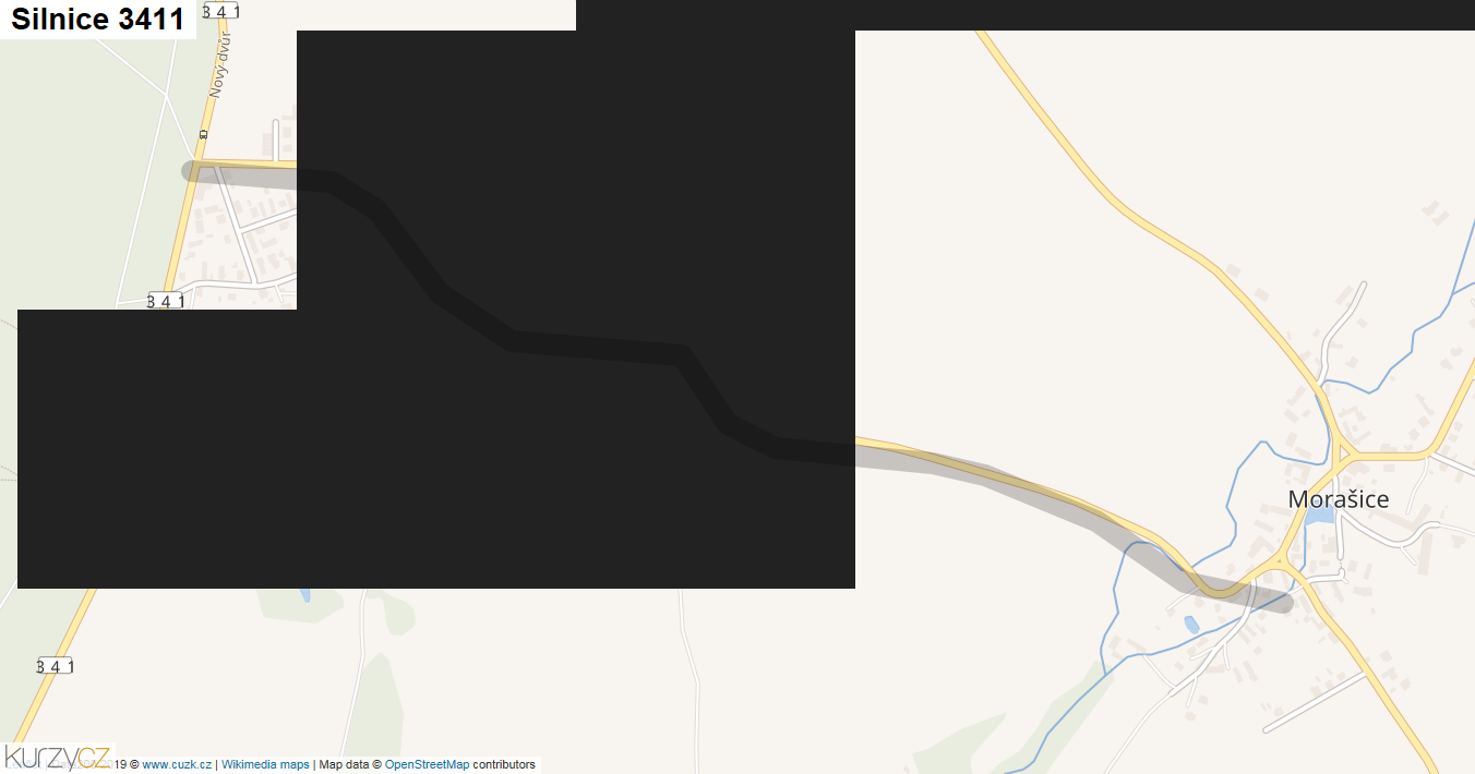 Silnice 3411 - mapa Silnice 3411
