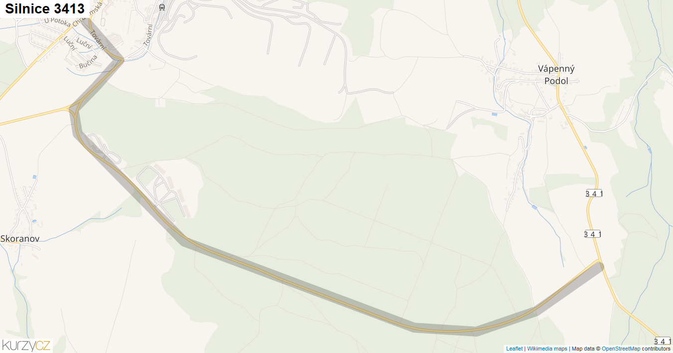 Silnice 3413 - mapa Silnice 3413